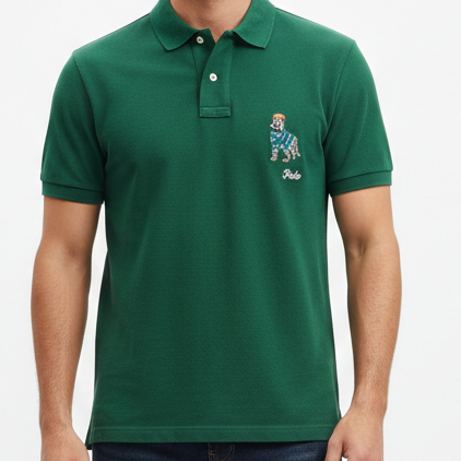 Premium Green Polo T-Shirt with Embroidered Logo  Timeless Smart Casual Wear