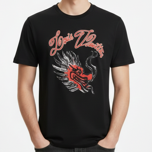 Premium  Dragon Face Drop Shoulder Tee