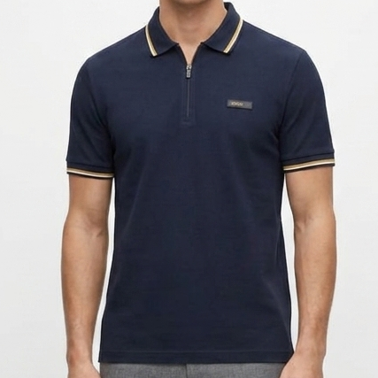 Premium Men’s White Zip Polo T-Shirt Stylish Regular Fit Casual Wear
