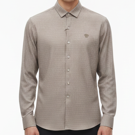 Premium Patterned Formal Shirts for Men  Elegant Blue & Grey Edition