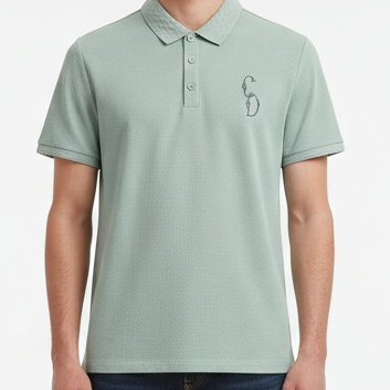 Premium Mint Green Polo T-Shirt with Minimal Logo Detail