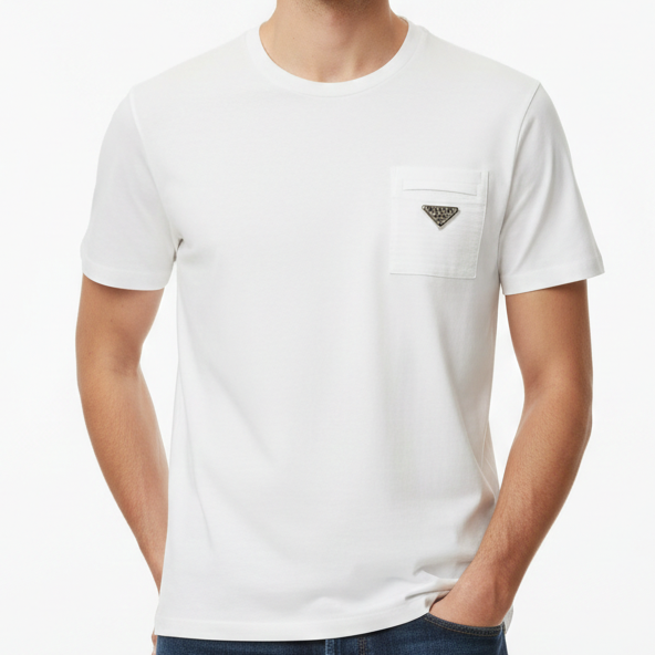 Imported Round Neck T-shirt with   Chest Pocket