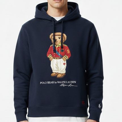 Navy Blue Polo Bear Hoodie  Premium Casual Wear
