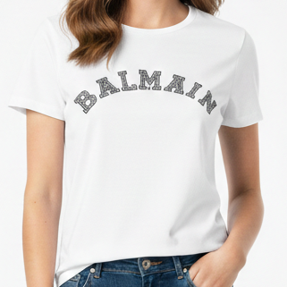 Women’s Premium  Embellished White  T-Shirt Elegant Casual Wear