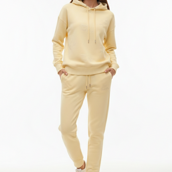 Women’s Soft Yellow Hoodie & Jogger Set – Stylish Comfort Wear