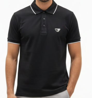 Luxury Imported  Black Polo T-Shirt, Smart Casual Fit