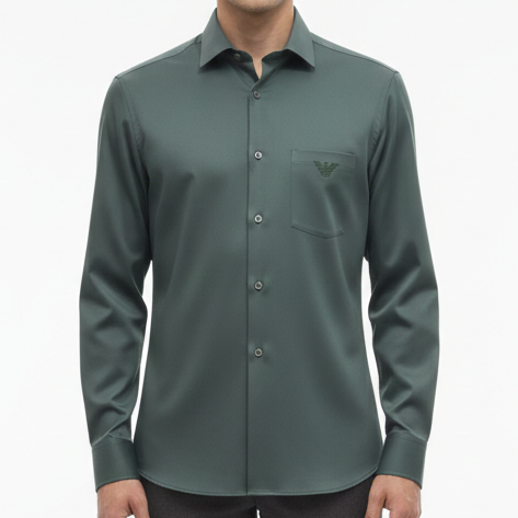 Premium Men’s Solid Green Formal Shirt Stylish Slim Fit Casual & Office Wear