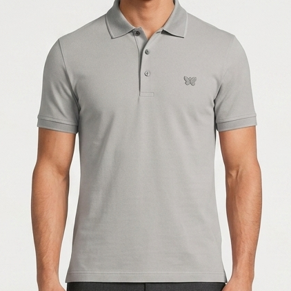High-Class Initial Metal  Logo  Polo Shirt
