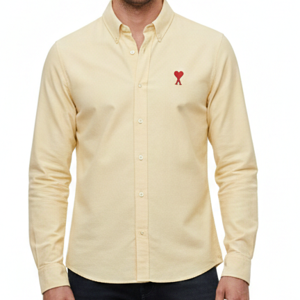 Premium Casual Wear Button-Down Shirt with Signature Heart Logo