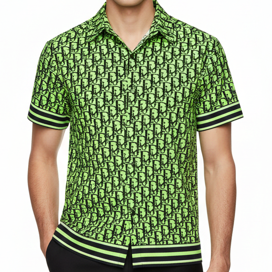 Luxurious Logo  Oblique Short-Sleeved Hawaii Shirt