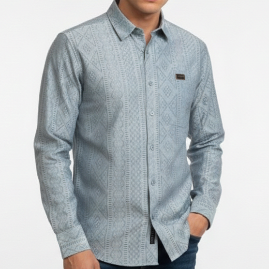Luxury Grey Designer Shirt Premium Regular Fit Formal Wear