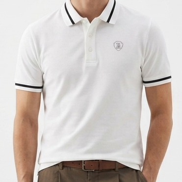 Premium White Polo T-Shirt for Men Classic Regular Fit Casual Collar Tee