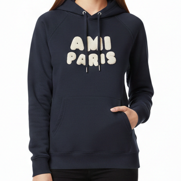Premium Navy Blue Cozy & Warm Initial  Logo Hoodie