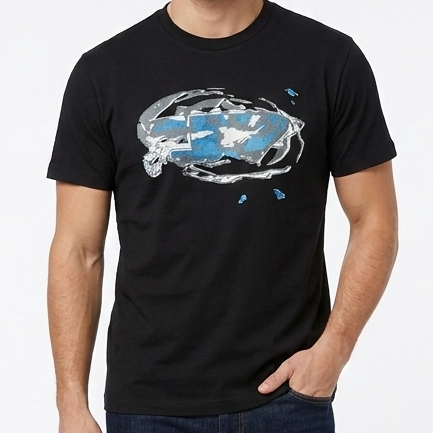 Stylish Graphic Print Crew Neck T-Shirt Premium Black Edition