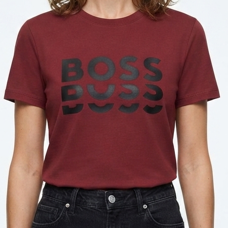 Maroon Logo T-Shirt for Women | Premium Casual Crew Neck Tee
