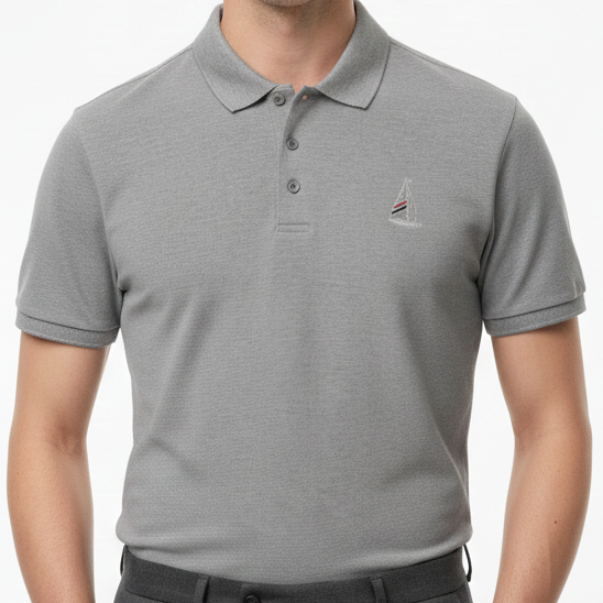 Luxury Brand Polo Tee With Embroidered  Logo