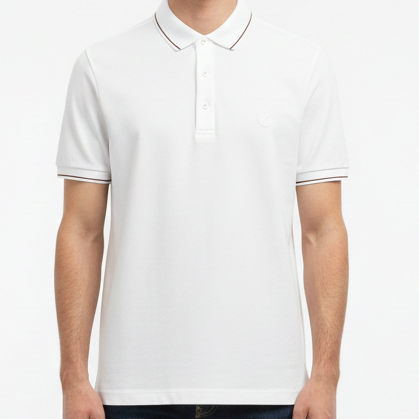 Luxury Classic White Polo T-Shirt with Subtle Logo