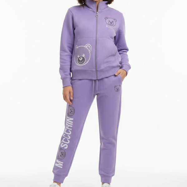 Imported Lavender Zip-Up Tracksuit Trendy & Comfortable