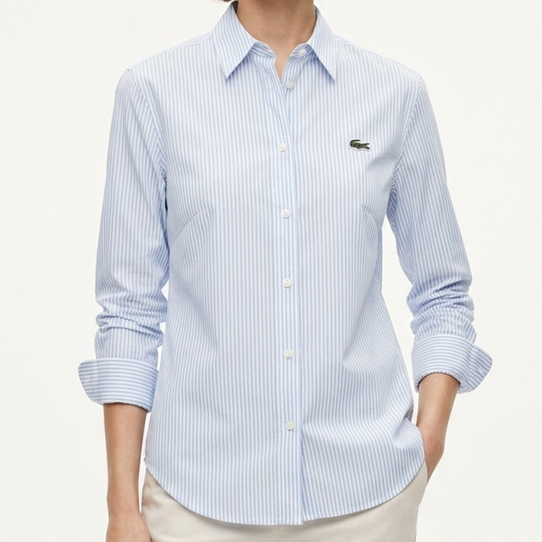Premium Women’s Striped Formal Shirt  with Signature Logo