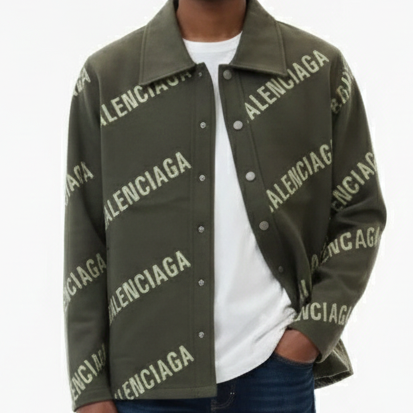 Premium Men All-Over Printed Button-Up Shirt – Luxury Streetwear Style
