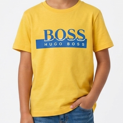 Premium Kids Yellow Brand Logo T-Shirt Stylish & Comfortable Casual Wear