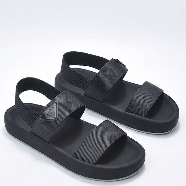 Premium Black Designer Ultra Modern Webbing  Strap Sandal
