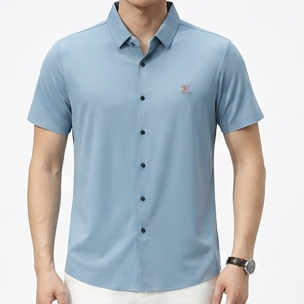 Men’s Premium Regular Fit Button-Up Polo Shirt Modern Smart Casual Style