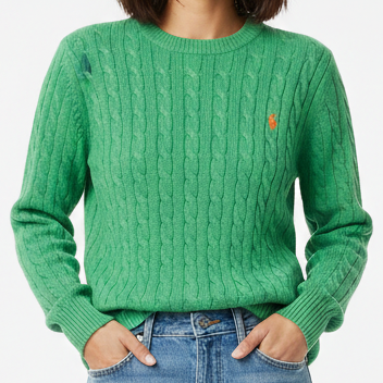 Classic Green Cable Knit Sweater  Soft, Stylish & Everyday Comfort