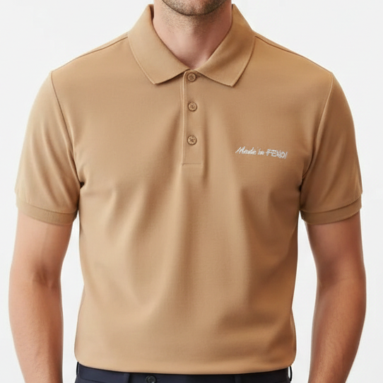 Luxury Men’s Beige Classic Polo T-Shirt