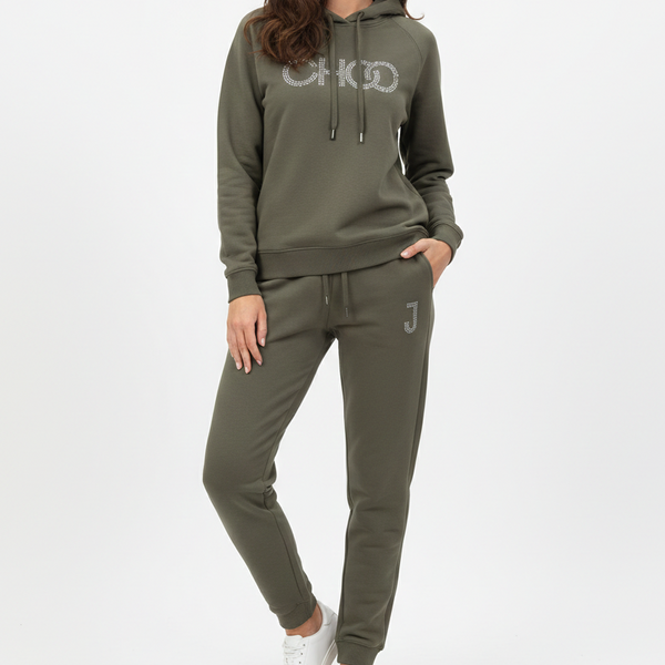Olive Luxe Crystal-Detail Women’s Co-Ordinate Set