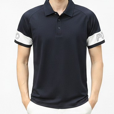 Men’s Premium Style Polo T-Shirt with Contrast Sleeve Detail