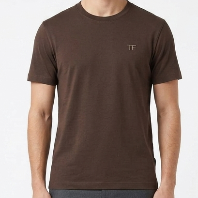 Premium Crew Neck T-Shirt  Luxury Minimal Style Logo