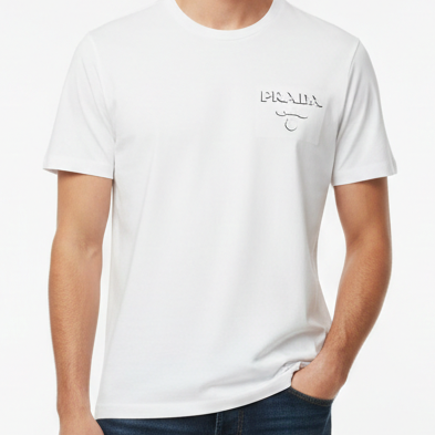 Premium White Brand Logo T-Shirt  Minimal Luxury Style