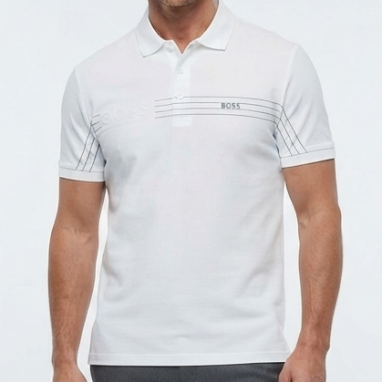 Premium White Polo T-Shirt for Men Classic Striped Design Smart Casual Wear