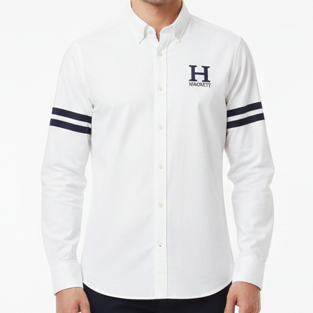 Men’s Premium White Casual Shirt with Signature Logo