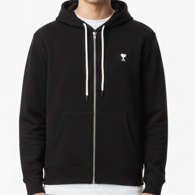 Exclusive Luxury Black  Zip-Up Hoodie
