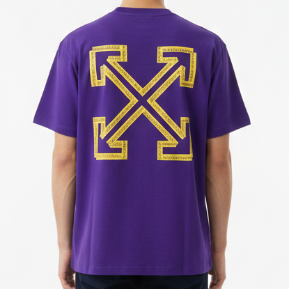 Purple Oversized T-Shirt with Iconic Arrow Back Print