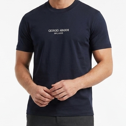 Premium Men’s T-Shirt Classic Solid Tees with Signature Logo