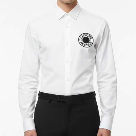 Premium White Formal Shirt  Signature Logo Edition