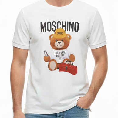 Imported White Brand Teddy Print T-Shirt – Iconic Designer Style