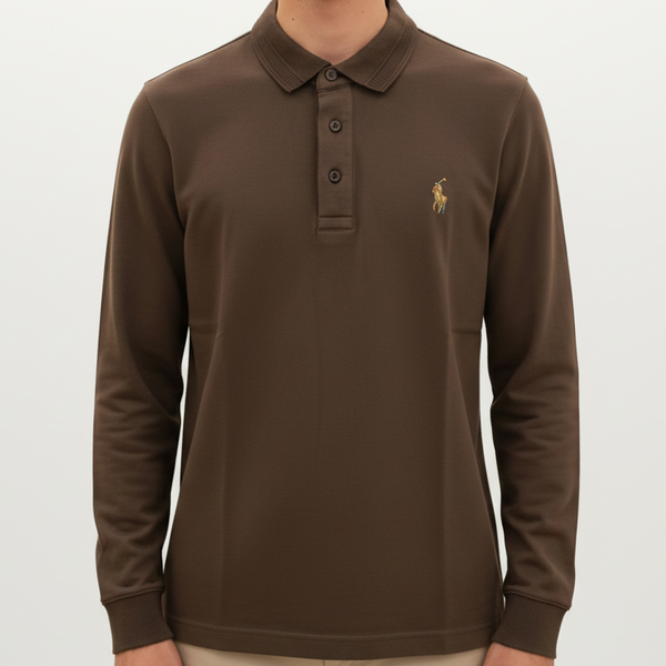 Men’s Long-Sleeve Polo T-Shirt – Smart Everyday Luxury