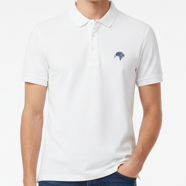 Men’s Premium White Polo T-Shirt with Signature Chest Logo