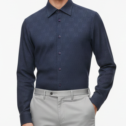 Luxury Monogram Regular  Fit Shirt  Premium Designer Formal Wear