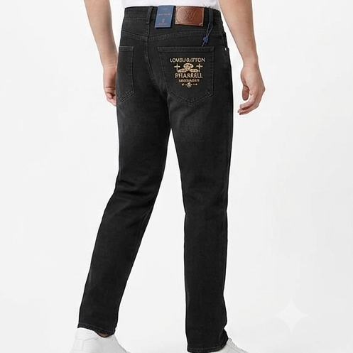 Men's Premium Black Regular Fit Denim Jeans Classic 5-Pocket Casual Jeans