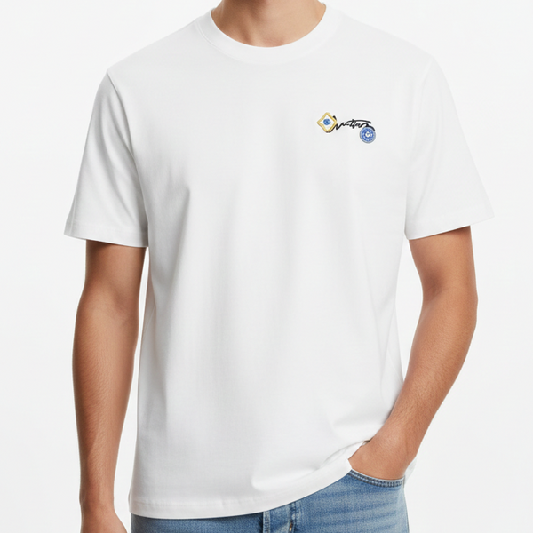 Men’s Premium White Minimal Logo T-Shirt