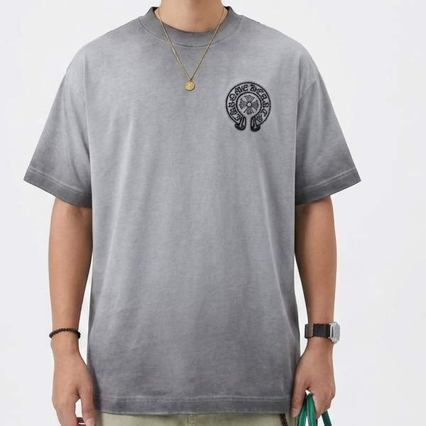 Premium  Grey Minimal Logo T-Shirt  Trendy Streetwear Essential