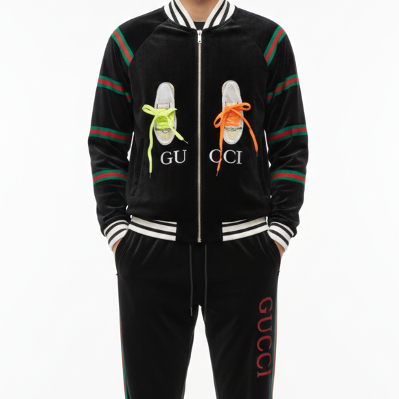 Premium Trendy Black Tracksuit with Signature Stripe Detail
