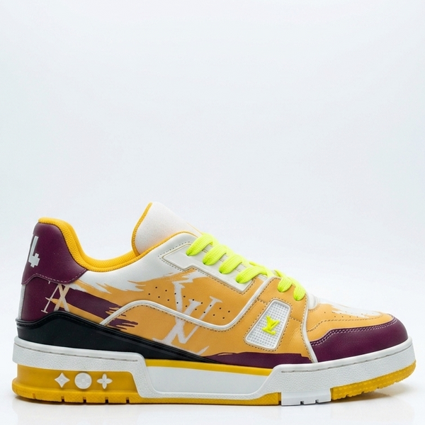 Luxury Colorblock Designer Sneakers with Neon Lace Detail