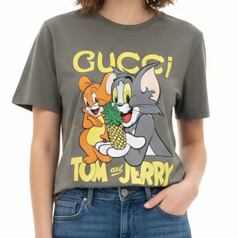 Elegant Branded  Graphic Cartoon Print  Women’s Tee