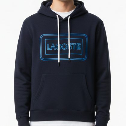 Imported Brand Navy Blue Premium Logo Hoodie